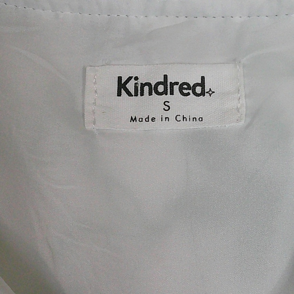 Anthropology Kindred Green Floral White Mini Dress Small Sleeve Ruffle Tie Neck - Picture 2 of 9